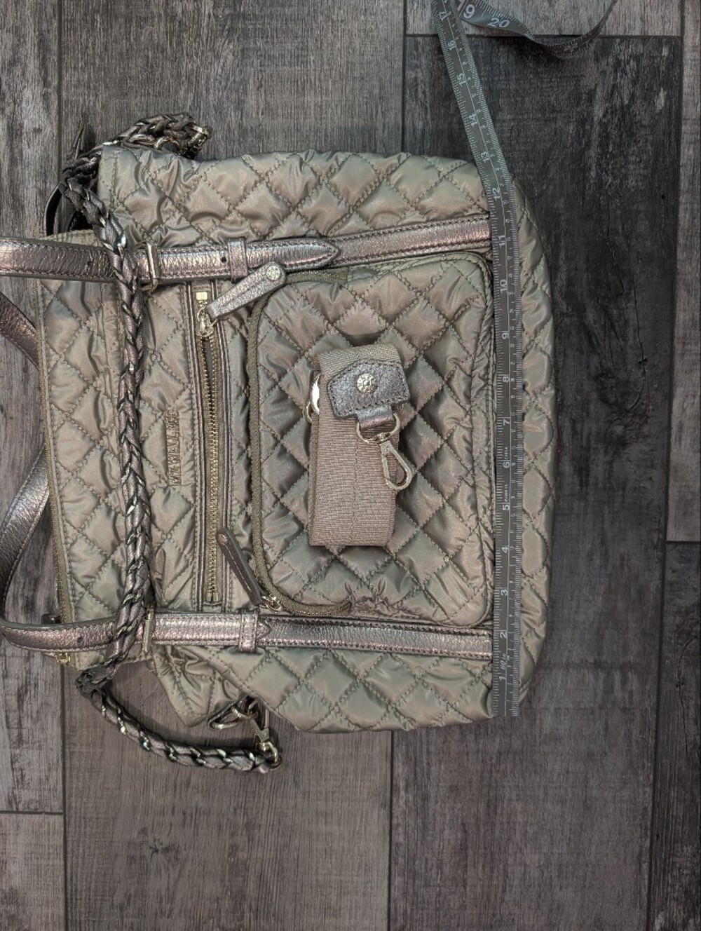 MZ Wallace Quilted Metallic Crosby Everywhere Tote - Silver - Picture 12 of 14